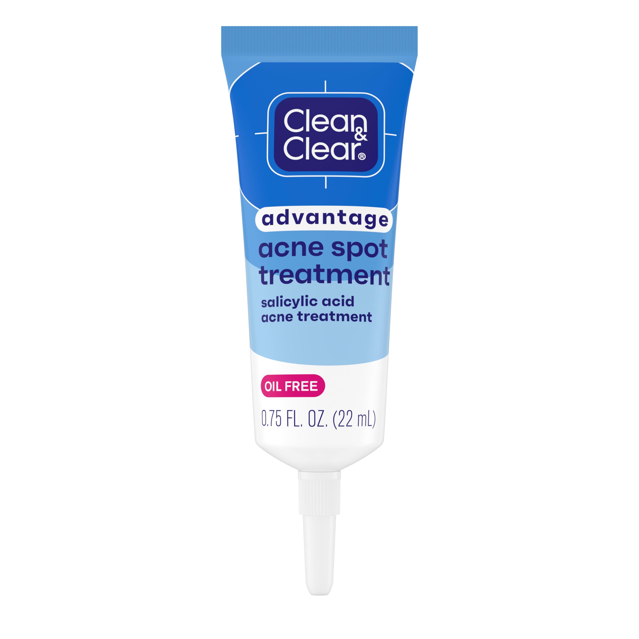 Clean and Clear Advantage Acne Spot Treatment Gel Cream with 2% Salicylic Acid & Witch Hazel, Acne Pimple Medication for Blemish & Blackhead Removal, Fragrance Free, 0.75 fl. oz