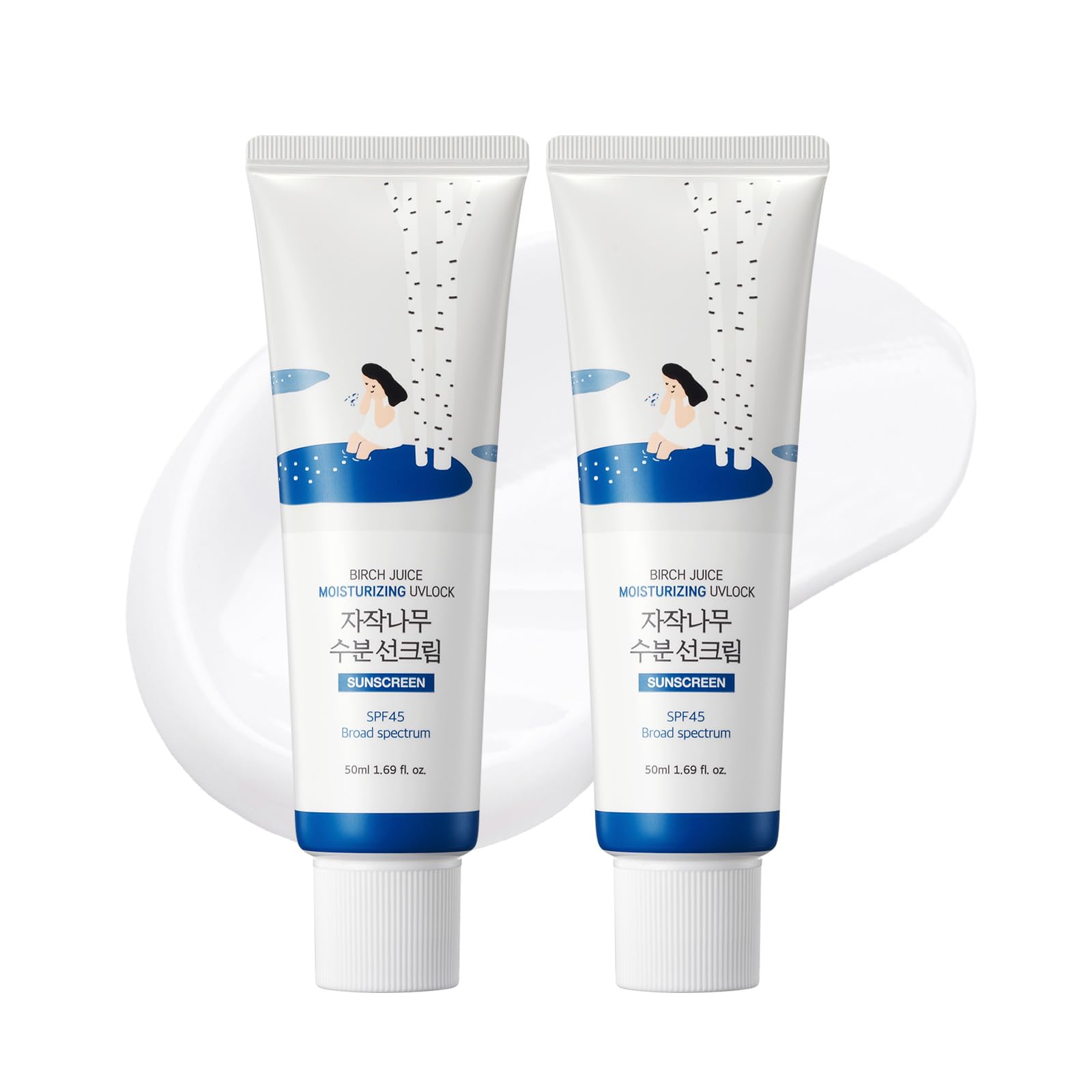 Birch Juice Moisturizing UV LOCK SPF 45 Broadspectrum 1+1 (2-pack)