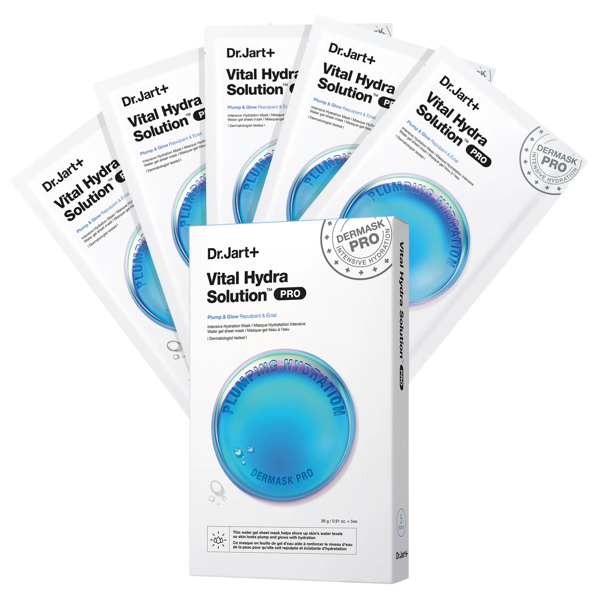 Vital Hydra Solution™ PRO Glow Face Mask with Hyaluronic Acid 5-Pack Value Set